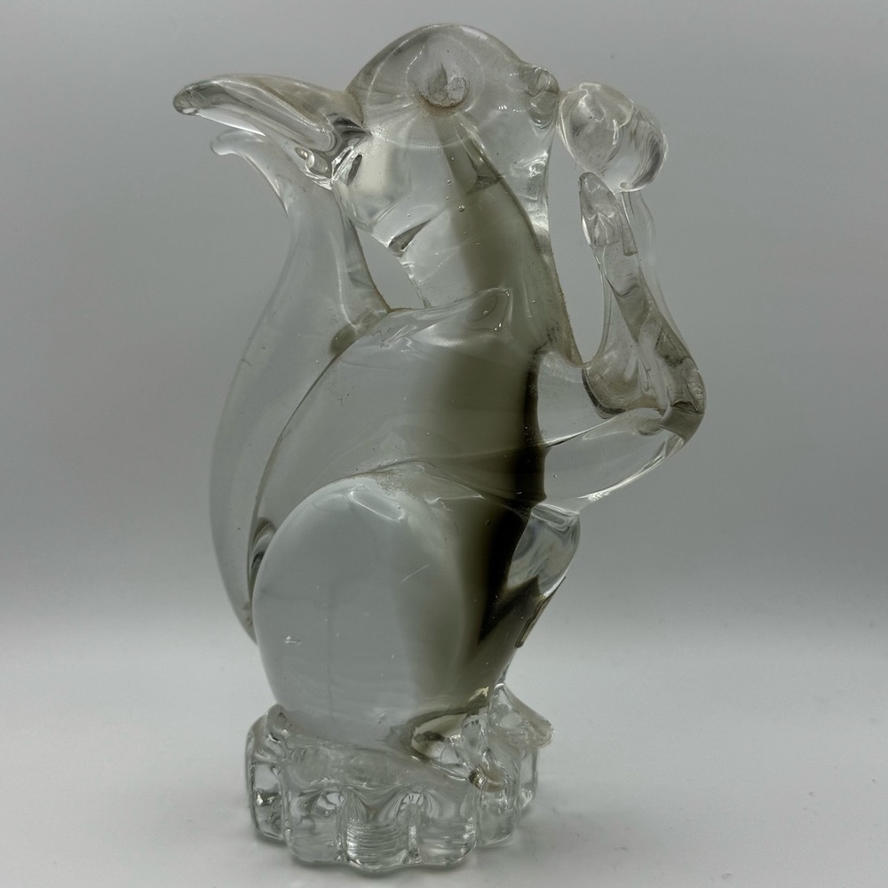 Vintage Glass Cristale De Murano Mexico Squirrel Nut Woodland Nursery 6”